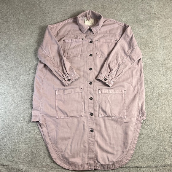 Pilcro Tops - Antropologie PILCRO Utility Dress Women's‎ Large Button Front Pink